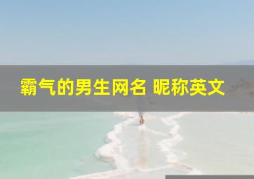 霸气的男生网名 昵称英文